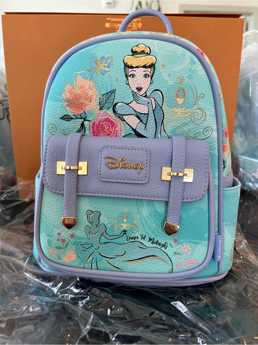 Wondapop Disney Cinderella Floral Mint & Lavender Mini Backpack
